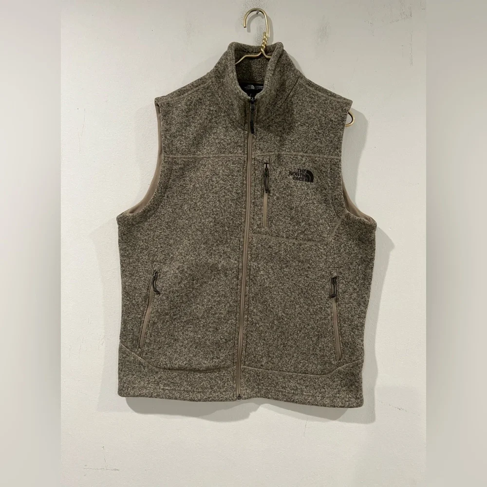 The North Face Brown Fleece Vest NWOT Men's Tsillan Knit Full Zip Vest